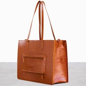 Beis work tote in cognac